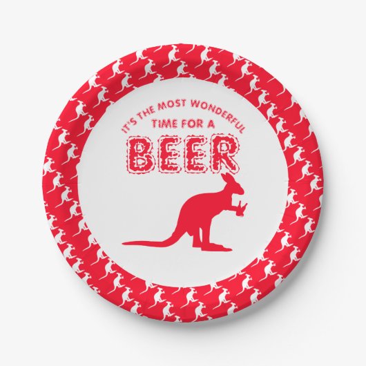 Kangaroo Beer, Australische kerstpartij Papieren Bordje (Voorkant)