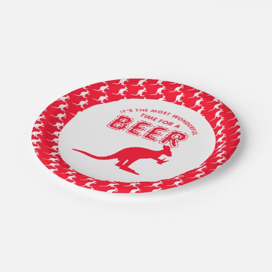 Kangaroo Beer, Australische kerstpartij Papieren Bordje (Gekanteld)