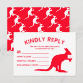 Kangaroo Beer, Australische kerstpartij RSVP Kaartje (Voorkant / Achterkant)