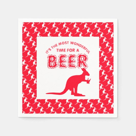 Kangaroo Beer, Australische kerstpartij Servet (Voorkant)