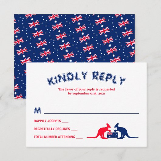 Kangaroo Beer, Australische vlag kerstmis RSVP (Voorkant / Achterkant)