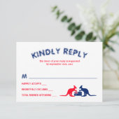 Kangaroo Beer, Australische vlag kerstmis RSVP Kaartje (Staand voorkant)