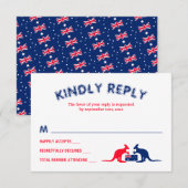 Kangaroo Beer, Australische vlag kerstmis RSVP Kaartje (Voorkant / Achterkant)