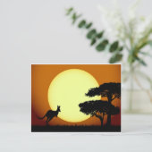 Kangaroo bij zonsondergang briefkaart (Staand voorkant)