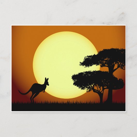 Kangaroo bij zonsondergang briefkaart (Voorkant)