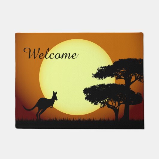 Kangaroo bij zonsondergang deurmat (Voorkant)