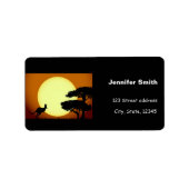 Kangaroo bij zonsondergang etiket (Voorkant)