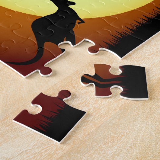 Kangaroo bij zonsondergang legpuzzel (Zijkant)