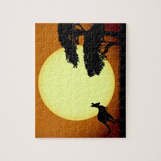 Kangaroo bij zonsondergang legpuzzel (Verticaal)