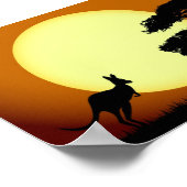 Kangaroo bij zonsondergang poster (Hoek)