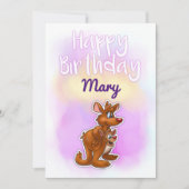Kangaroo Birthday Kaart (Voorkant)