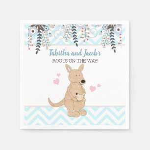Kangaroo Boho Waterverf Boy Baby shower Servet