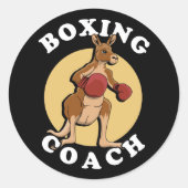 Kangaroo Boxing Coach Ronde Sticker (Voorkant)