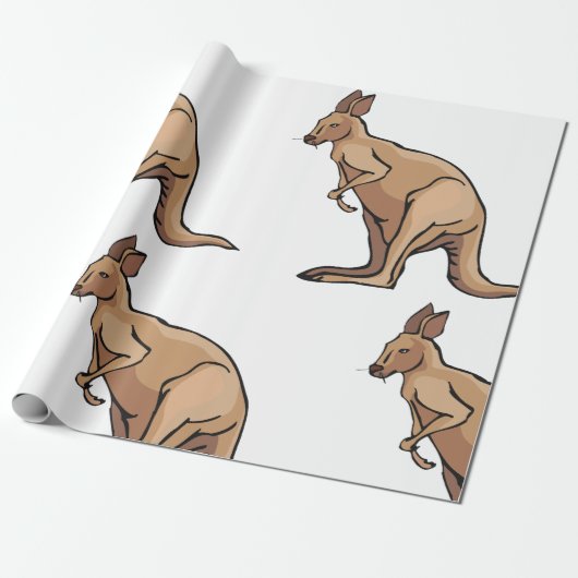 Kangaroo Cadeaupapier (Uitgerold)