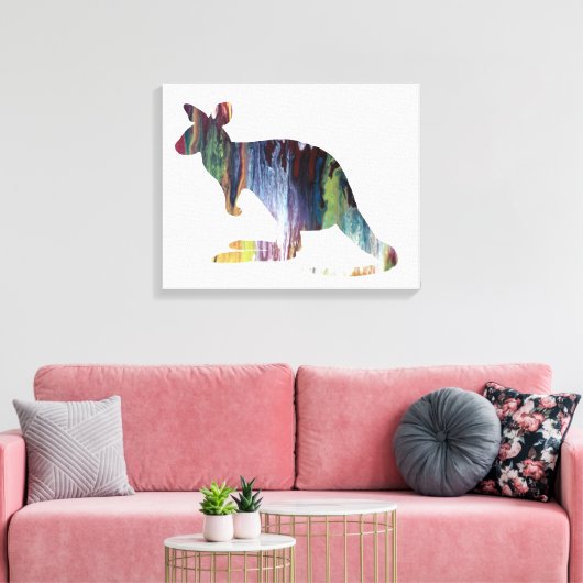 Kangaroo Canvas Afdruk (Insitu (Woonkamer))