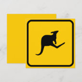 Kangaroo Crossing Invitation Kaart (Voorkant / Achterkant)