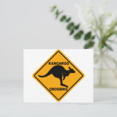 Kangaroo Crossing Sign. Briefkaart (Staand voorkant)