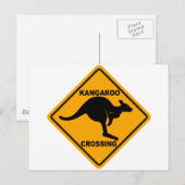Kangaroo Crossing Sign. Briefkaart (Voorkant / Achterkant)