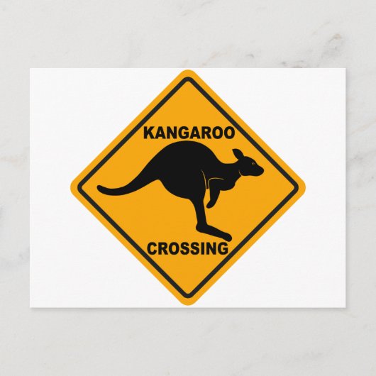 Kangaroo Crossing Sign. Briefkaart (Voorkant)
