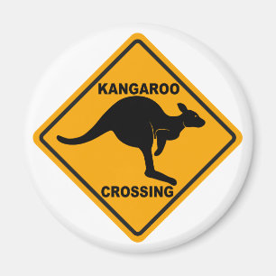 Kangaroo Crossing Sign. Magneet