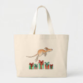 Kangaroo dierlijk hopend over cadeautje canvas tas (Voorkant)