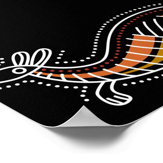 Kangaroo Dotted Design Poster (Hoek)