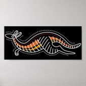 Kangaroo Dotted Design Poster (Voorkant)