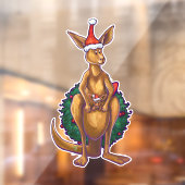 Kangaroo en Baby Roo-kerstvensterkoeling Raamsticker (Vel 2)