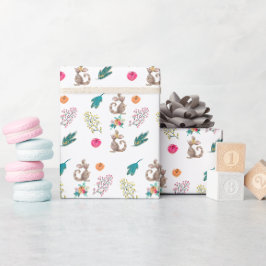 Kangaroo- en Floral Pattern-pakpapier Cadeaupapier