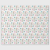 Kangaroo- en Floral Pattern-pakpapier Cadeaupapier (Vlak)