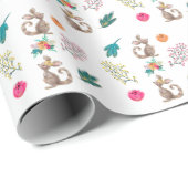 Kangaroo- en Floral Pattern-pakpapier Cadeaupapier (Rol Hoek)