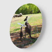 Kangaroo en haar Joey, wandklok (Hoek)