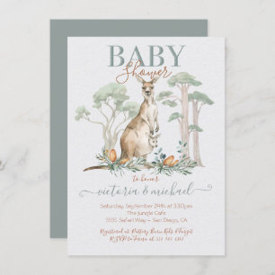 Kangaroo en Joey Baby Shower-uitnodigingen Kaart