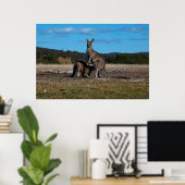 Kangaroo en Joey Poster (Thuiskantoor)