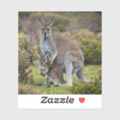 Kangaroo en Joey Sticker (Vel)