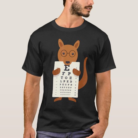 Kangaroo Eye Chart Snellen Chart T-shirt (Voorkant)