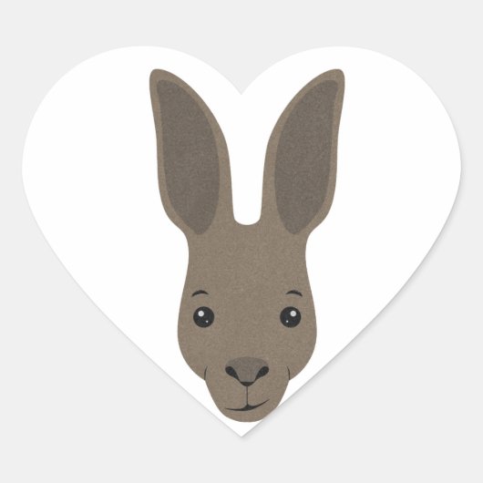 Kangaroo Face Hart Sticker (Voorkant)