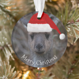 Kangaroo Face Santa Hat Merry Kerstmis Ornament