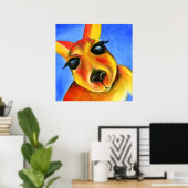 Kangaroo face whimsical poster (Thuiskantoor)