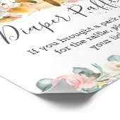 Kangaroo Floral Greenery Baby shower Diaper Raffle Poster (Hoek)