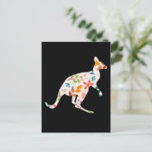 Kangaroo Flower Silhouette Australian Animal Briefkaart (Staand voorkant)