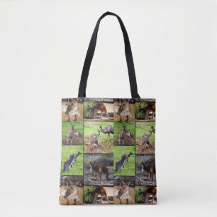 Kangaroo Foto Collage, Full Print Shopping Bag. Tote Bag
