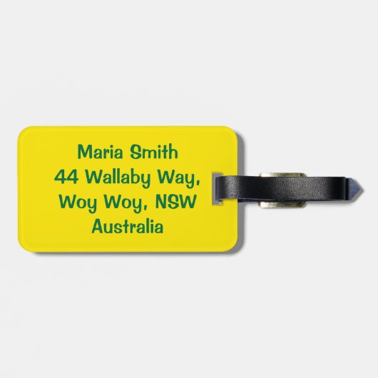 Kangaroo gemaakt van Australische slang Bagagelabel (Achterkant horizontaal)