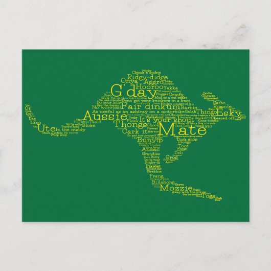 Kangaroo gemaakt van Australische slang Briefkaart (Voorkant)