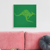 Kangaroo gemaakt van Australische slang Canvas Afdruk (Insitu (Woonkamer))
