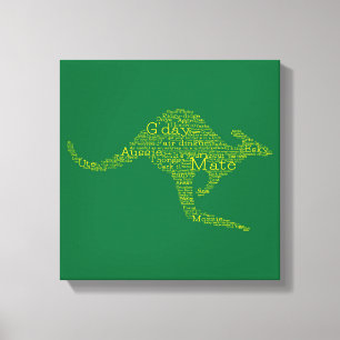 Kangaroo gemaakt van Australische slang Canvas Afdruk