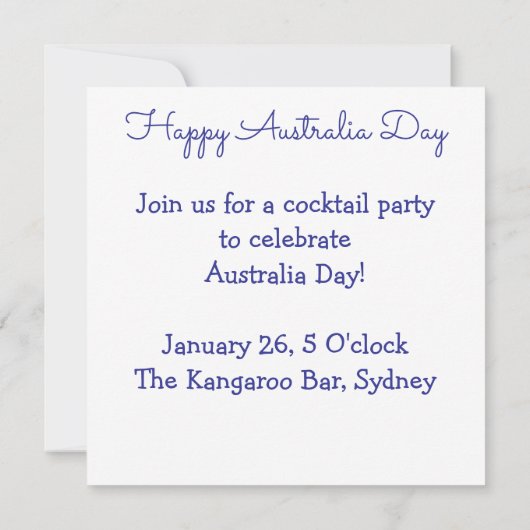 Kangaroo gemaakt van Australische slang Kaart (Achterkant)