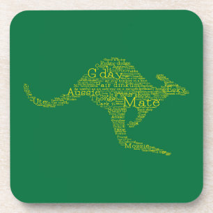 Kangaroo gemaakt van Australische slang Onderzetter