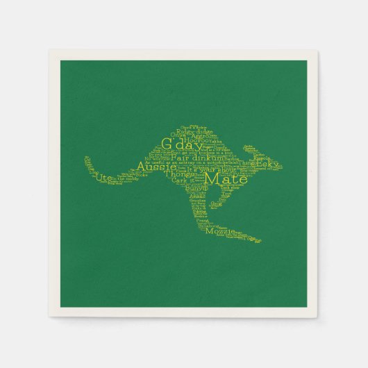 Kangaroo gemaakt van Australische slang Servetten (Voorkant)