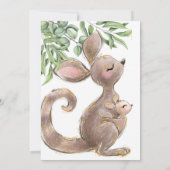 Kangaroo Genderneutraal Baby shower Kaart (Achterkant)